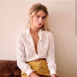 Sezane Cuzco Lace Blouse